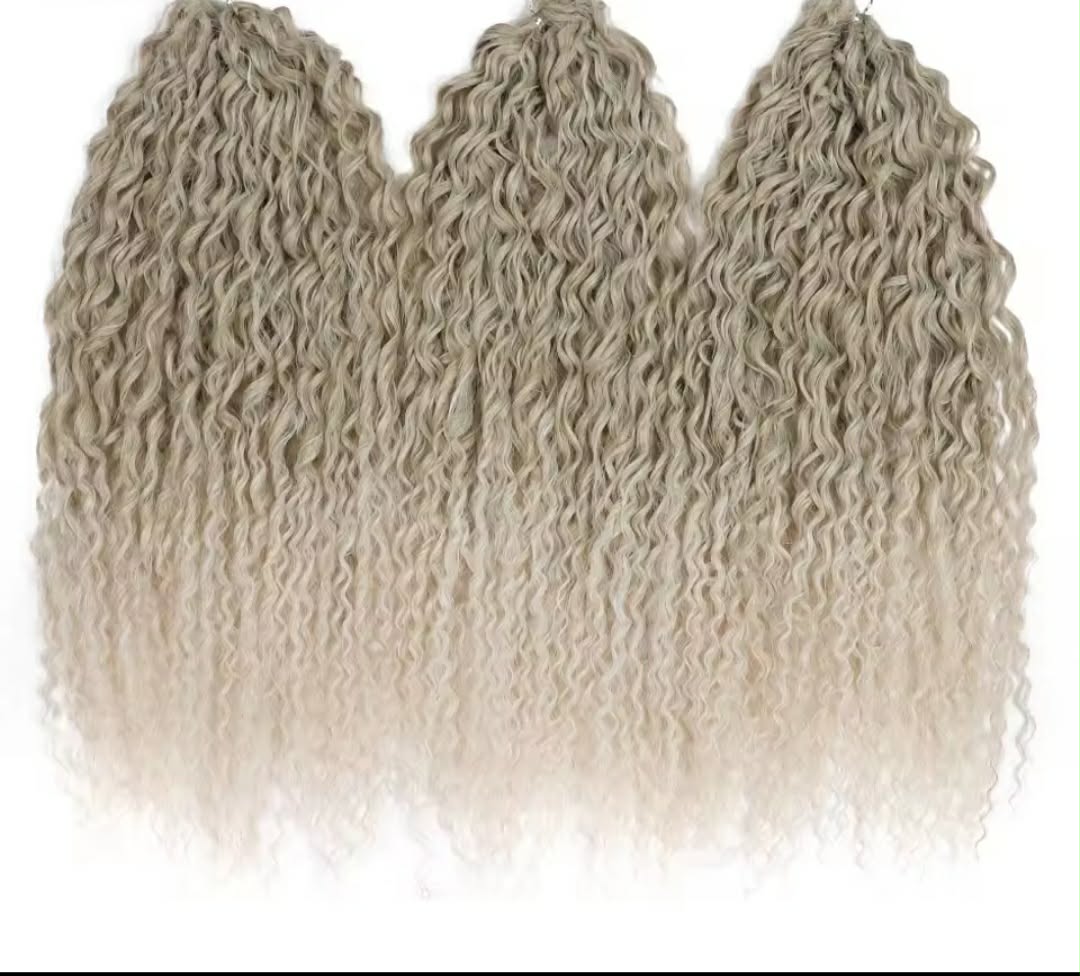 Ombre Honey Blonde Deep Wave Curl Twist Crochet Hair Extension 300gram
