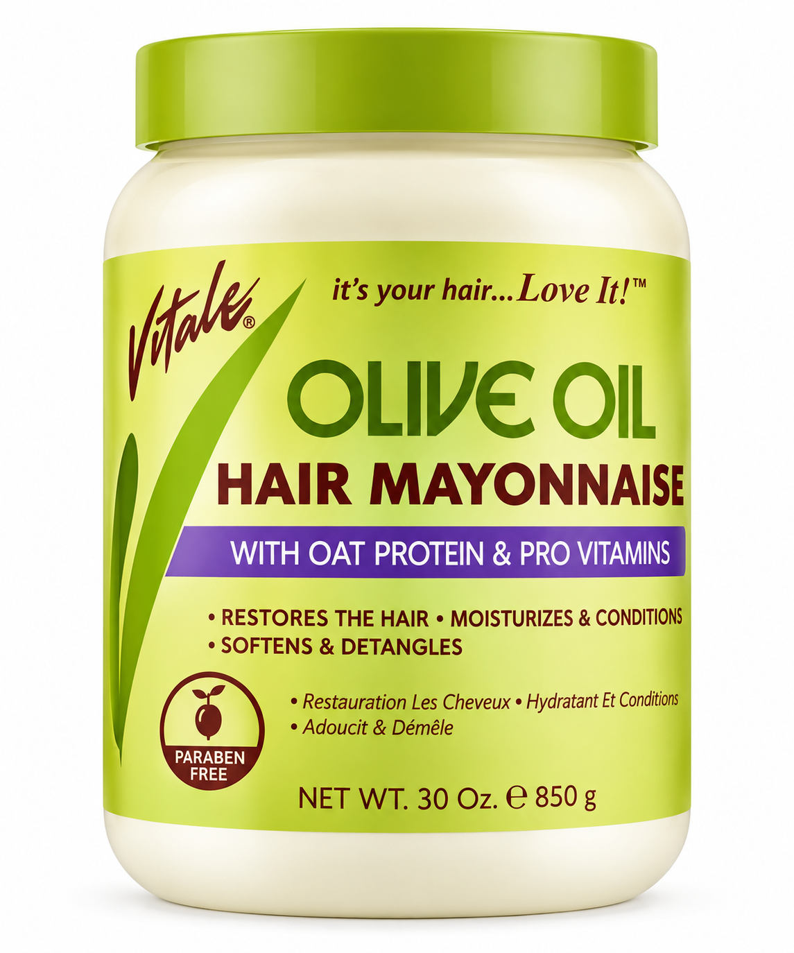 Vitale Pro Olive Oil-Based Hair Mayonnaise, 853 g