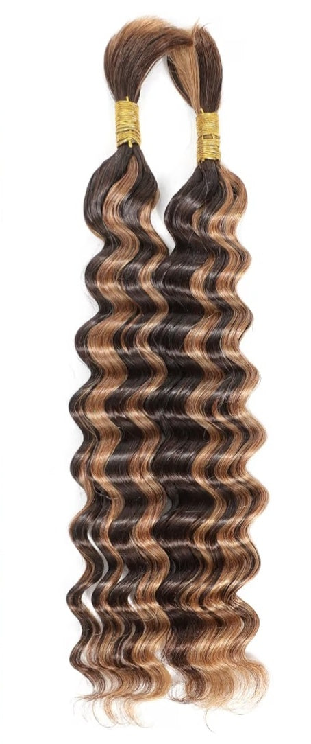 Human Hair for Braiding Deep Wave, 20 Inch,100g,4/30