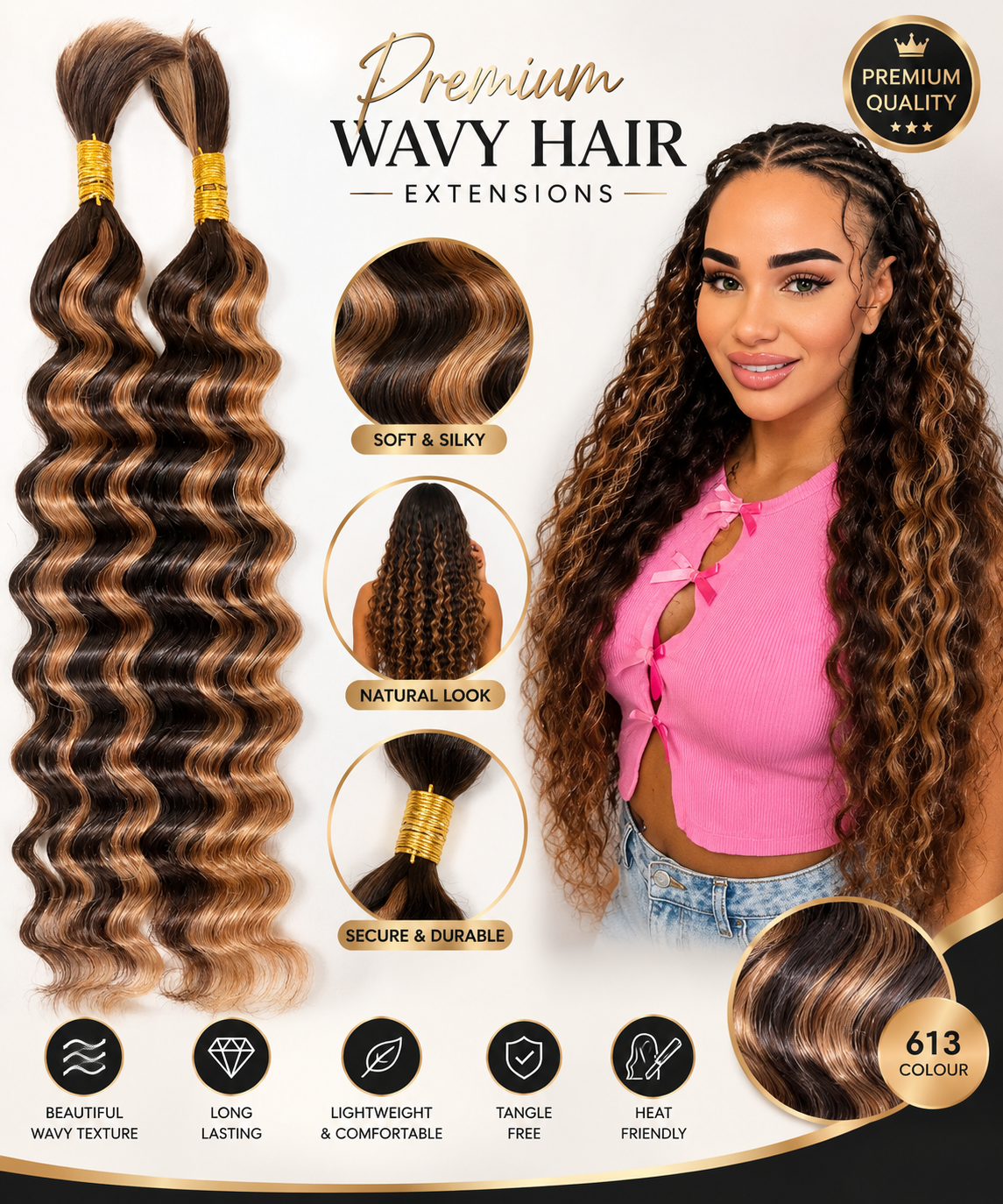 Human Hair for Braiding Deep Wave, 20 Inch,100g,4/30